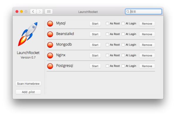 brew cask & LanuchRocket : 程序安装和服务管理 brew cask & LanuchRocket : 程序安装和服务管理